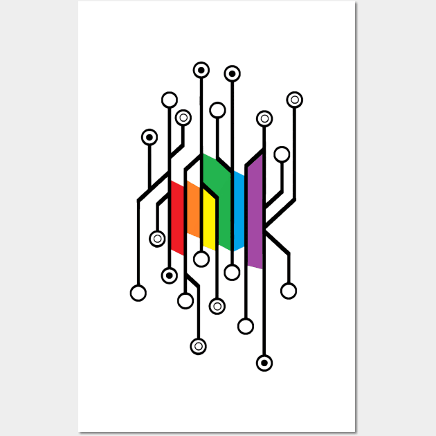 Rainbow circuits Wall Art by The Family Plot